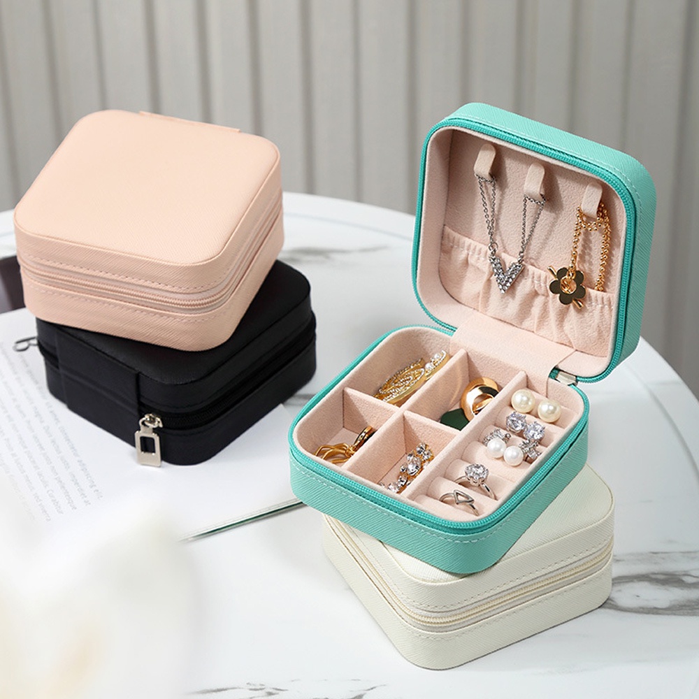 Kotak Perhiasan Travel Jewelry Box Mini Tempat Penyimpanan Emas Storage Organizer Perhiasan Gelang Kalung Cincin Anting HDK309