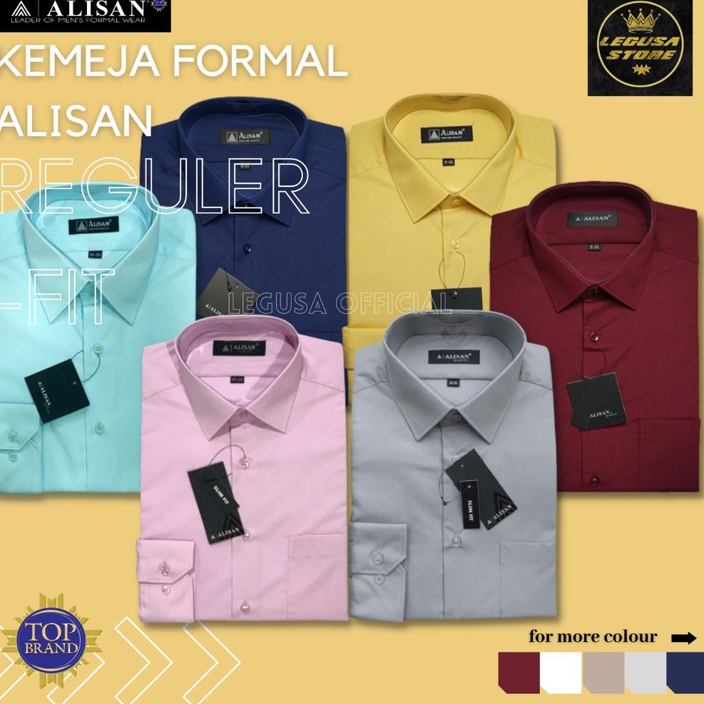 Terbaru Kemeja Alisan Lengan Panjang Kemeja  Pria Alisan REGULER Polos