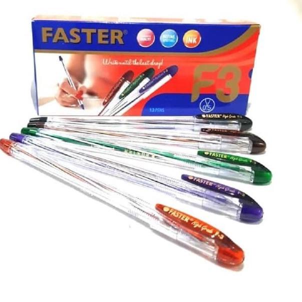 

ANA585 (12pcs) Pulpen / Pen / Pena / Bolpen Faster F3 0.5mm ++