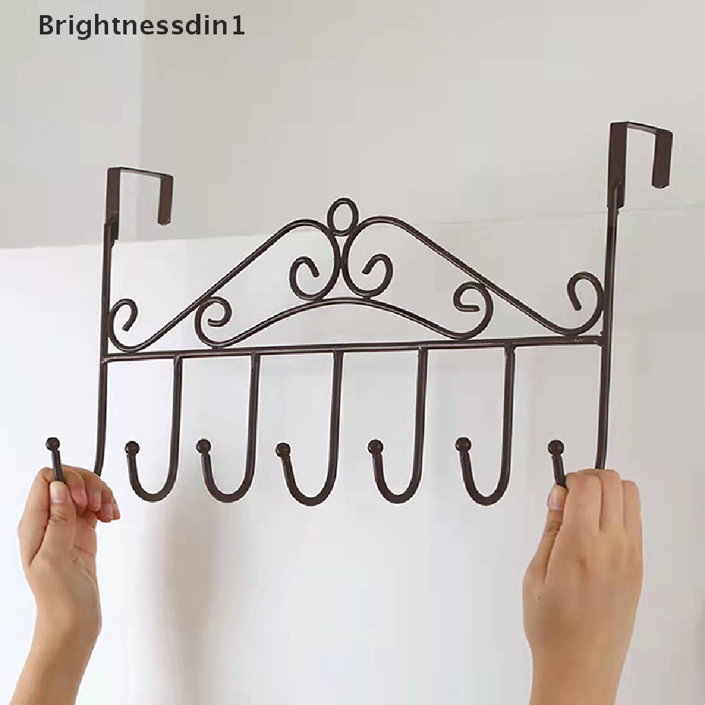 [Brightnessdin1] Gantungan Baju Over Door Metal 7kait Handuk Topi Coat Hooks Besi Rak Butik