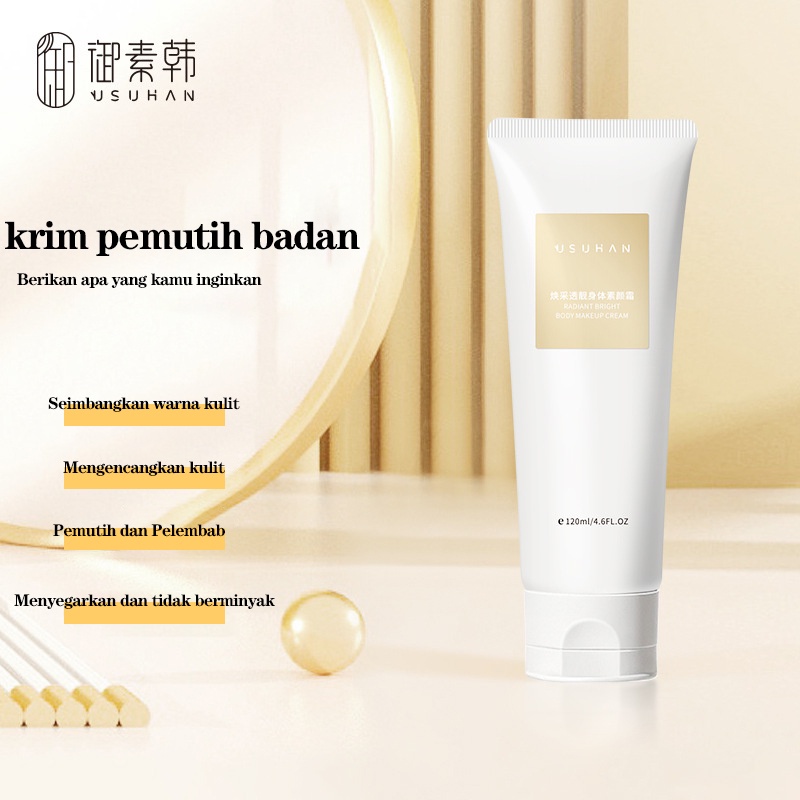 Krim Pemutih Whitening body cream krim pemutih badan 120ML cream pemutih badan menghilangkan melanin lengan paha lutut pemutih