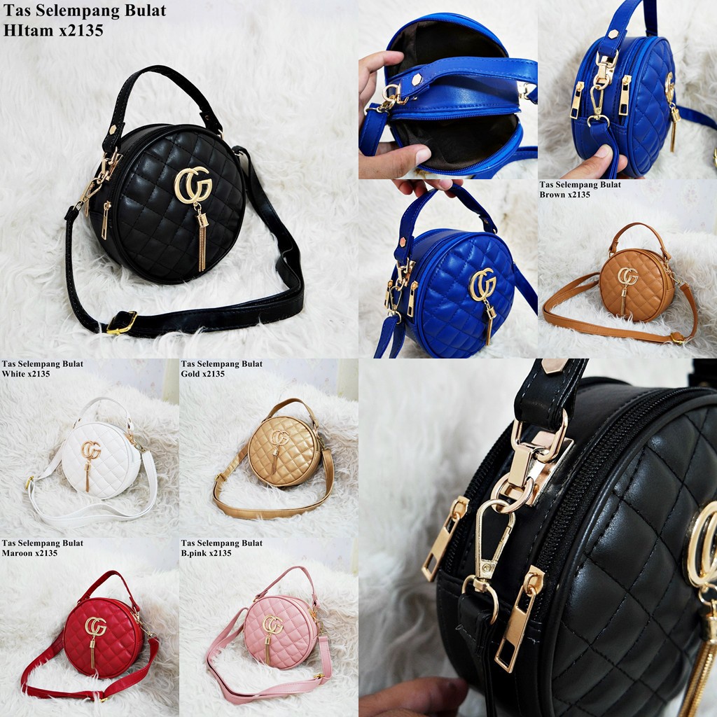 Tas Bulat Selempang 05-2135 Bag wanita murah tas Fashion andin korea style grosir murah THR