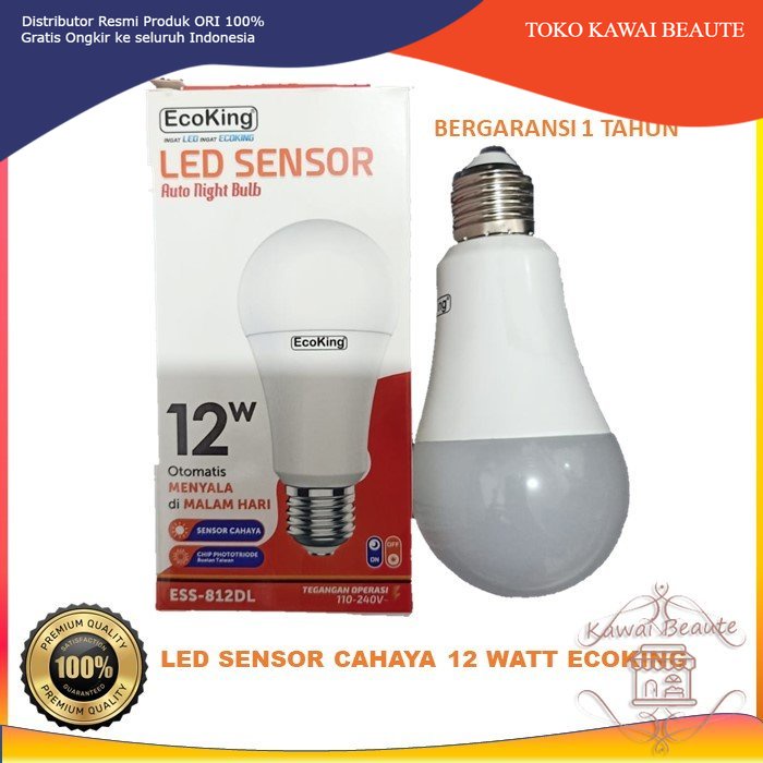 LED Sensor Cahaya Otomatis NYala saat GELAP Light Sensor 10W,12W,18W,25W,35W,45W  ECOKING Untuk BALKON &amp; TERAS RUMAH