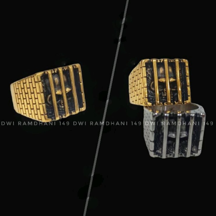 Cincin Tengkorak Titanium Ala Punk Pria