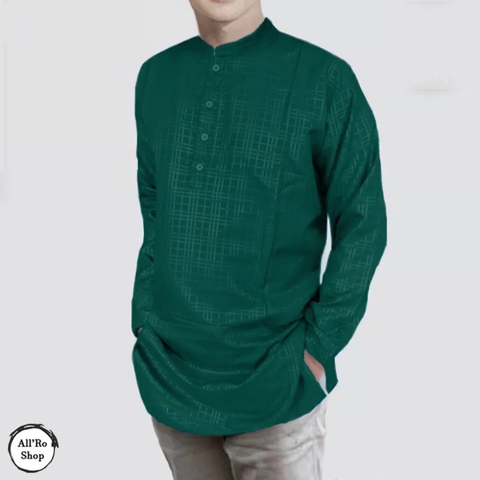 TERLARIS BAJU KOKO PRIA TERBARU 2021 MUSLIM LENGAN PANJANG RAJA EMBOS ARS 26139 - HIJAU BOTOL, M (MA