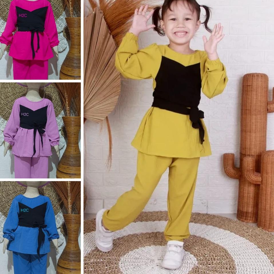 ♚ set kombinasi pita lesti // set anak motif pita kombinasi // set lestie pita // set lesti crinkle 