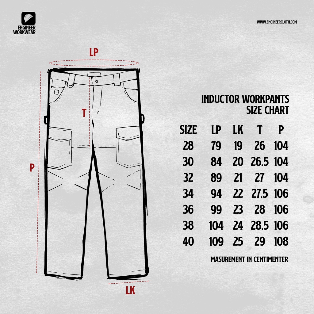 INDUCTOR CARGO SLIMFIT WORKPANTS CELANA CARGO SLIM BY ENGINEER WORKWEAR