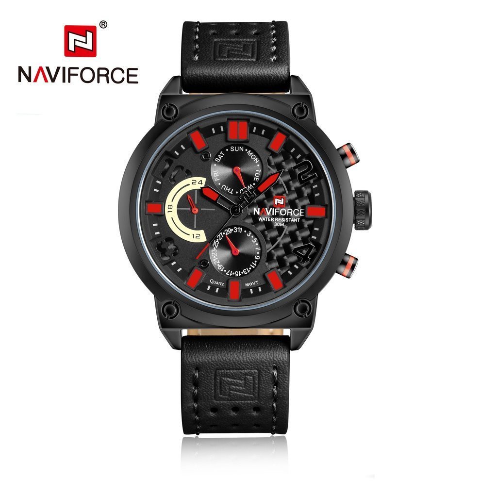 NAVIFORCE Jam Tangan Analog Pria NF-9068M Genuine Leather Strap