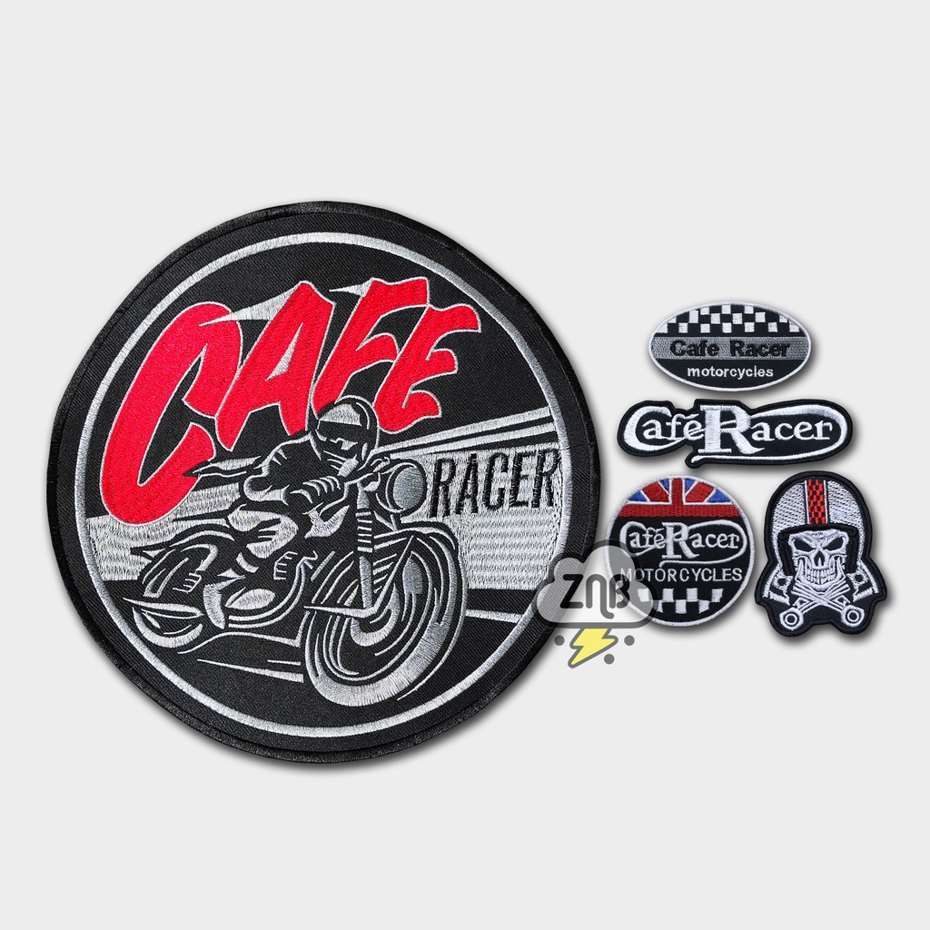 Patch Bordir Jahit Cafe Racer Emblem Motorcycles Patch Motor Satu Paket