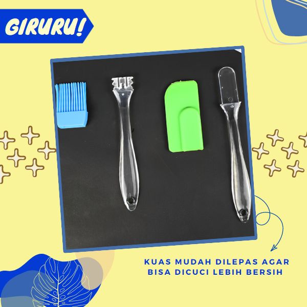 KUAS DAN SPATULA SILICONE / KUAS KUE &amp; SPATULA SILIKON / KUAS SPATULA FOOD GRADE SILIKON SERBAGUNA /  / Spatula Kuas Silikon 1 Set / SPATULA SILICON SET SCRAPER KUAS KUE / Spatula &amp; Kuas Karet Silikon Silicon 1 Set isi 2 / Kuas Kue Silicone + Spatula