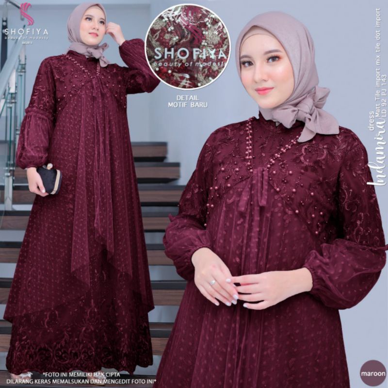 Terbaru Shofia Gamis Modern 2023 Gamis Lebaran Model Terbaru Matt tele import Brokat Baju Undangan P