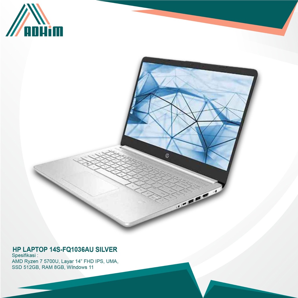 HP Laptop 14S-FQ1036AU - AMD Ryzen 7 5700U 14" SSD 512GB RAM 8GB