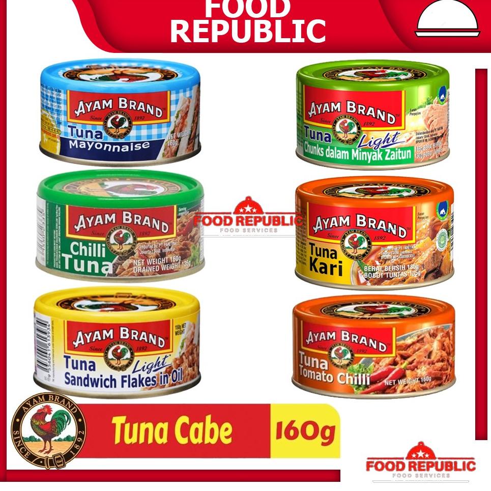 

xlf80 AYAM BRAND 160 GR IKAN TUNA KALENG RASA TOMAT CHUNKS IN OIL CABE CURRY OLIVE OIL MAYONAISE Promo Spesial