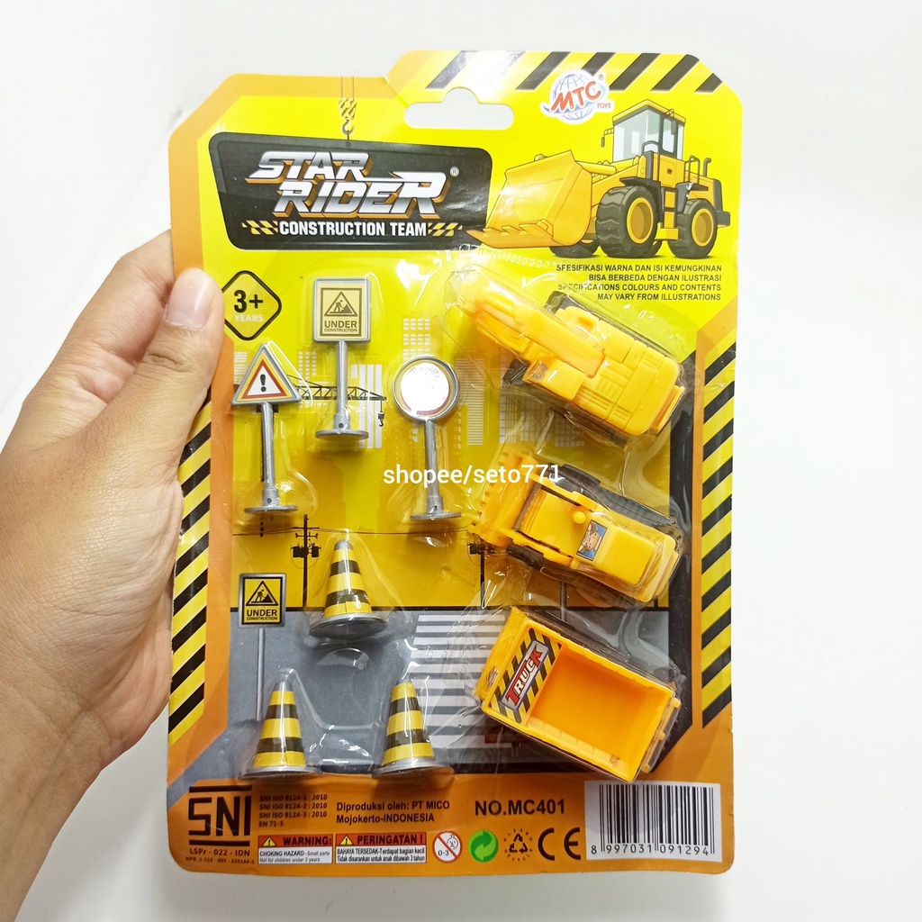 Mainan Anak Star Rider Construction Team Mobil Konstruksi Bisa Untuk Topping Kue Ulang Tahun