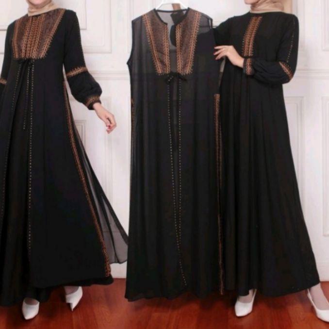 ✶ Abaya Hitam Model Rompi Series 2 ♣