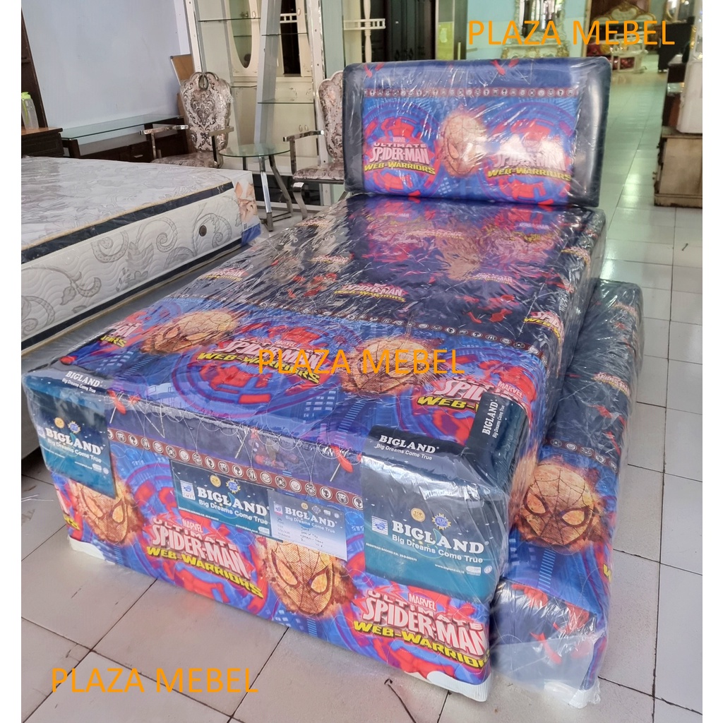 SET 2in1 Twin Anak Laki Spiderman Springbed Bigland 120x200 Marvel