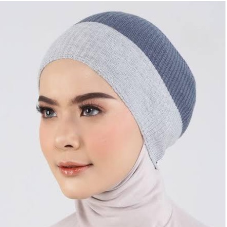 CIPUT BANDANA RAJUT 2 WARNA TERBARU / INNER 2 IN 1 INNER HIJAB ANTI PUSING