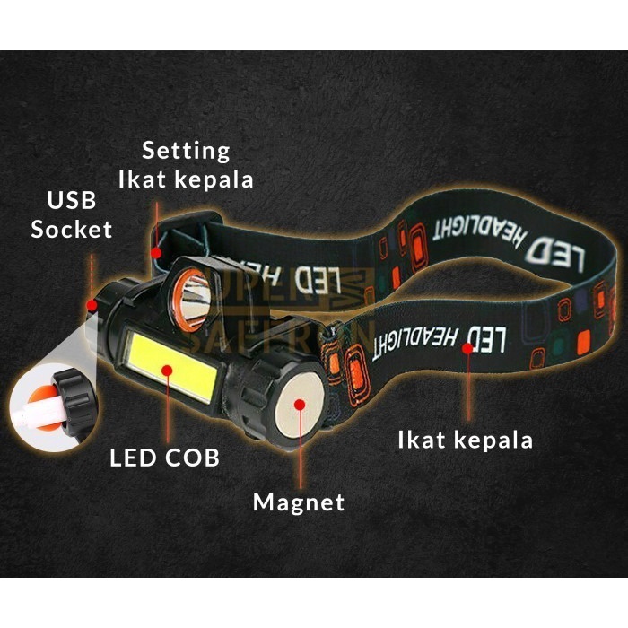 SENTER MINI T3 SURVIVAL SUPER TERANG/SENTER SWAT MINI/SENTER KEPALA TERANG/SENTER KEPALA SOROT LED