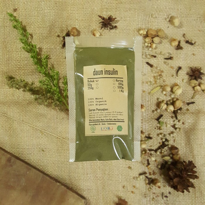 

DAUN INSULIN BUBUK 100 GRAM - Smallanthus Sonchifolius - MURNI - JSR
