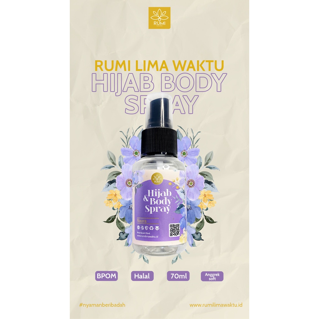 RUMI deodorant spray body spray hijab spray harum wangi parfum soft halal Non alkohol