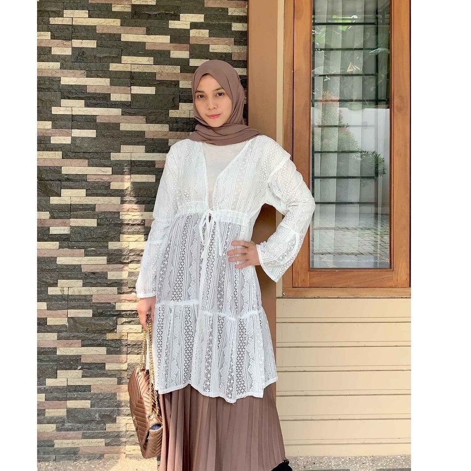 ➨ Lace Outer Brokat Serut Rempel Lakulla / Long Cardigan ➳