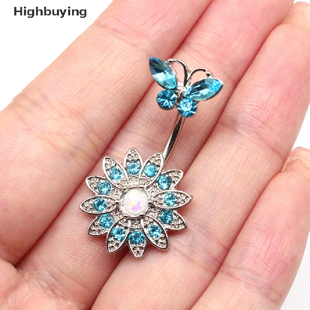 Hbid Kristal Menjuntai Surgical Steel Navel Ring Belly Button Ring Beauty Decor Perhiasan Tubuh Sexy Belly Bar Body Navel Ring Glory