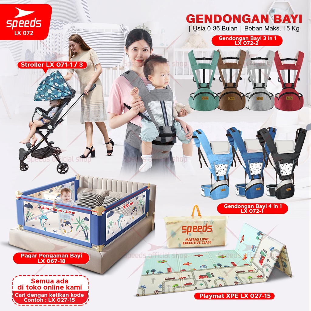 SPEEDS Gendongan Bayi Hipseat Baby Carrier Mom Baby Bedongan Bayi Kangguru Bahan Breathable LX 072-2