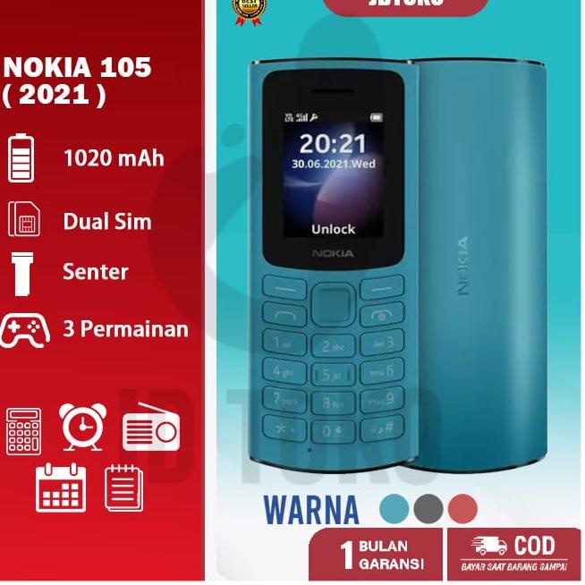 HARGA GROSIR Hp Nokia 105 2021 Jadul Dual Sim New Garansi 