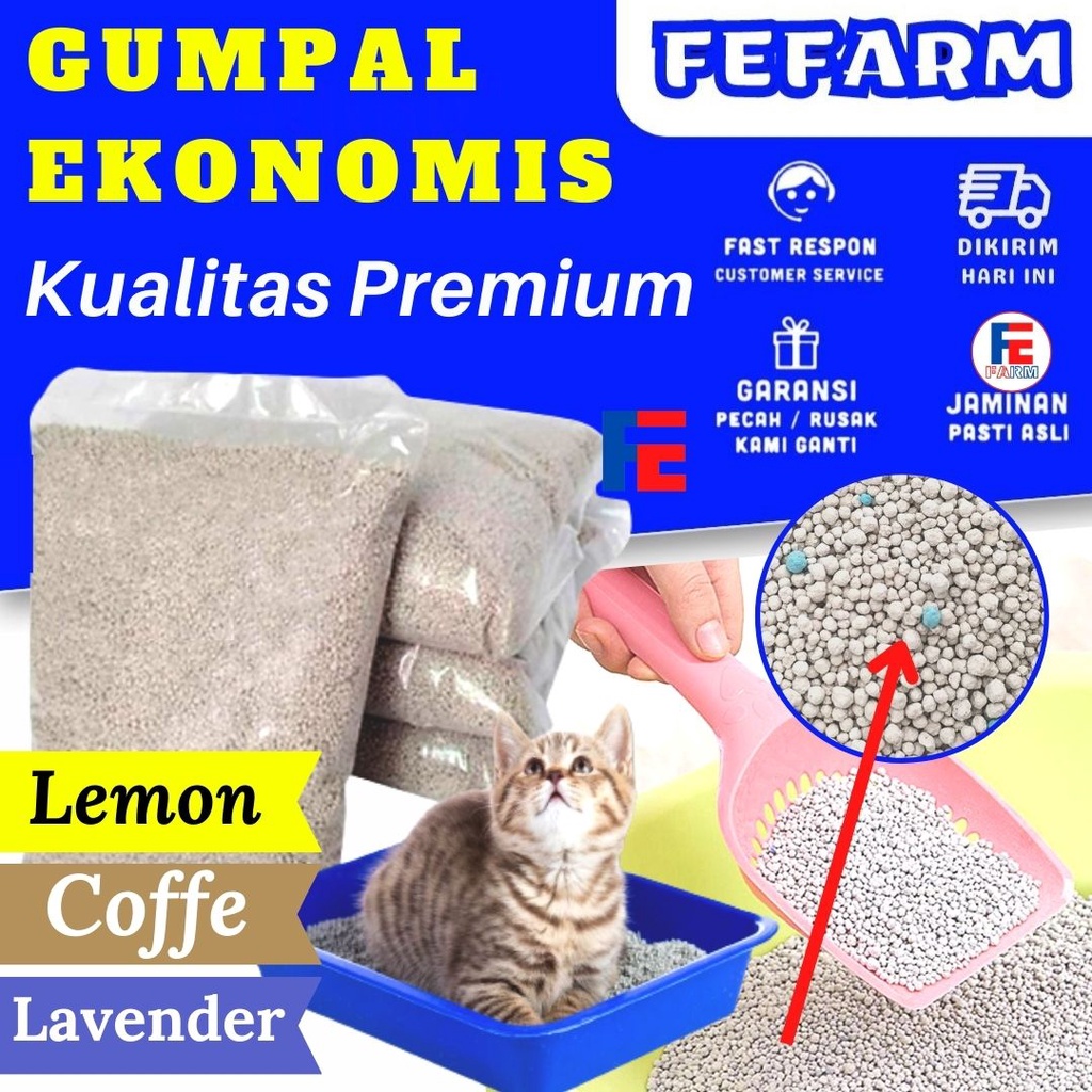 Pasir Gumpal Wangi Murah / Pasir Kucing / Pasir Gumpal / Premium Cat Litter FEFARM