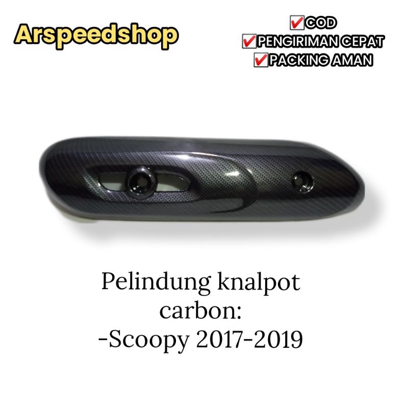 PELINDUNG KNALPOT COVER TUTUP TAMENG SCOOPY CARBON 2017-2019