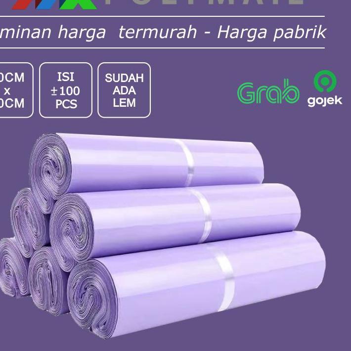 

ANA559 POLYMAILER ±100PCS 20x30CM UNGU LILAC PREMIUM GLOSSY PLASTIK POLYMAILER ++