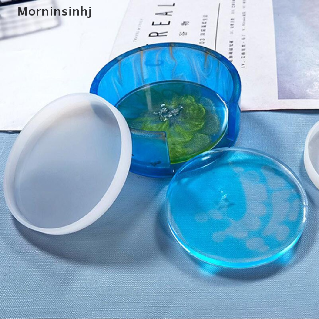 Mornin 5Pcs Silicone Coaster Cetakan Cangkir Tikar Kotak Penyimpanan Epoxy Resin Mould DIY Craft id