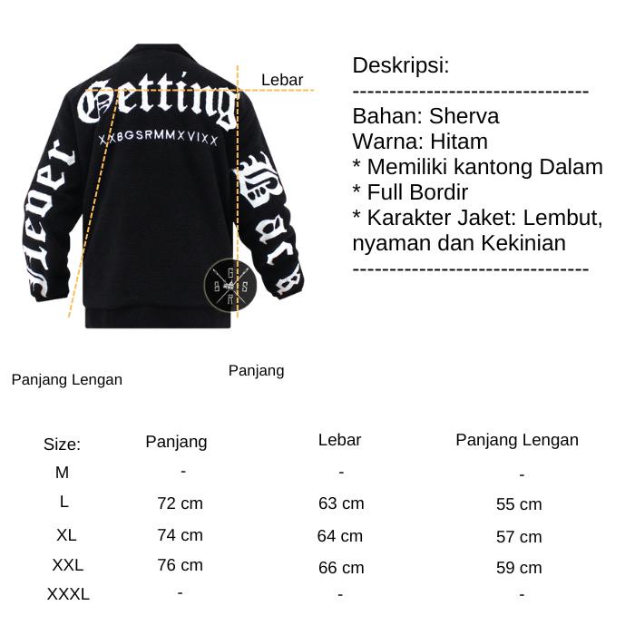 Jaket Sherva Bulu BGSR BGSR XX001 Jacket Sherpa Pria Wanita Tebal