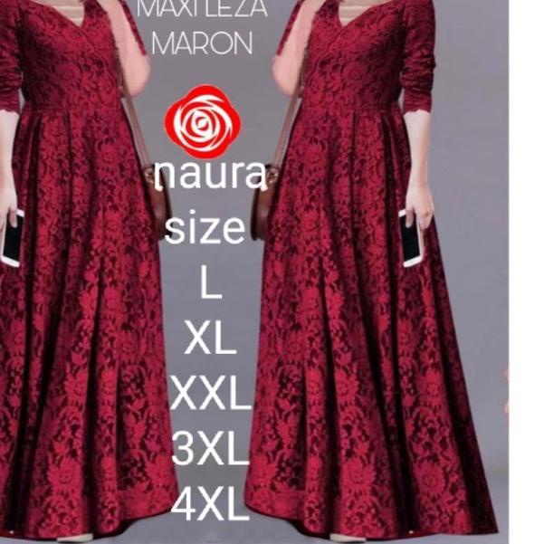 ✿ Maxi leza / Ada size super jumbo (Size L,XL,XXL,3XL,4XL)Baju gamis brokat Tulang Gliter Import / b