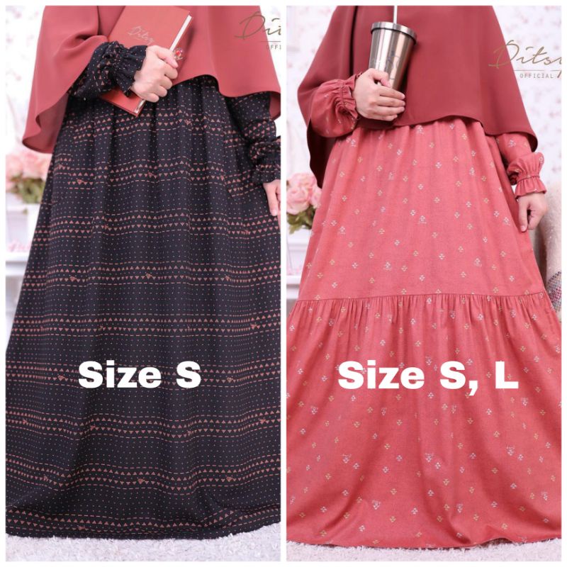 SYERA BLACK & ESSI CORAL NIGHTGOWN ORI DITSY