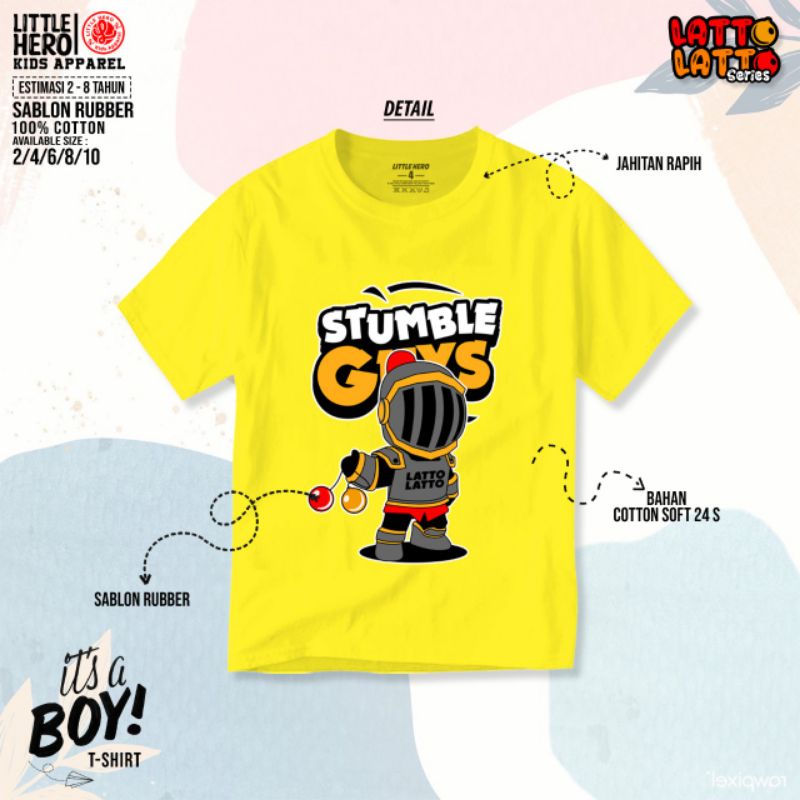 2-8 Tahun Kaos Anak Lato Lato Series by LITTLE HERO | Kaos Anak Motif Lato Lato VIRAL