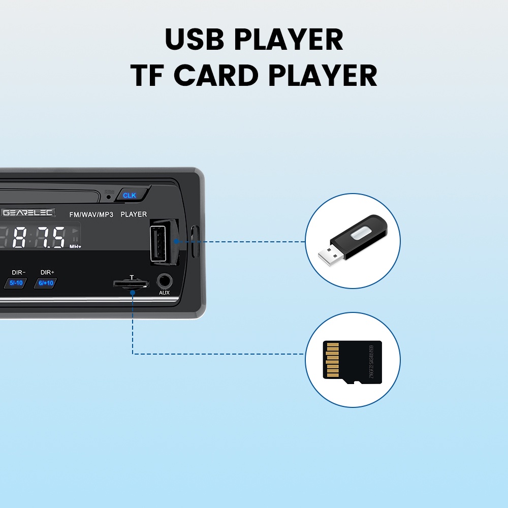 Tape Audio Radio Mobil Multifungsi Bluetooth USB MP3 FM Radio JSD-520 Jernih