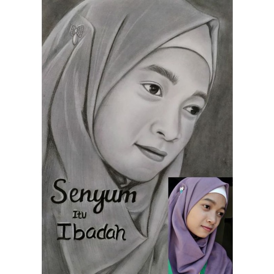 

LUKISAN KERTAS WAJAH PENSIL HAND MADE HANDMADE HITAM PUTIH HIASAN DINDING/KADO ULANG TAHUN BUATAN TANGAN
