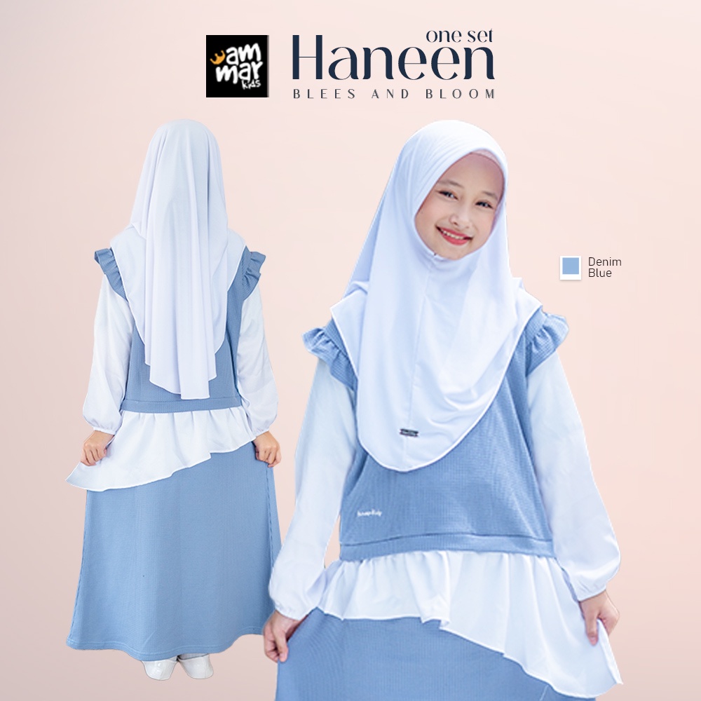 Pakaian Muslim Anak Perempuan Setelan Blouse dan Rok 3 - 12 Tahun Haneen One Set Premium Ammarkids Usia 4 5 6 7 8 9 10 11