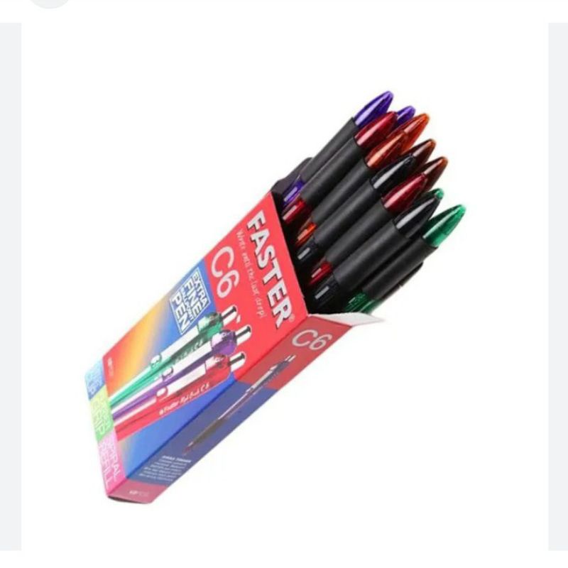 

pulpen faster c6 hitam/biru isi 12 pcs