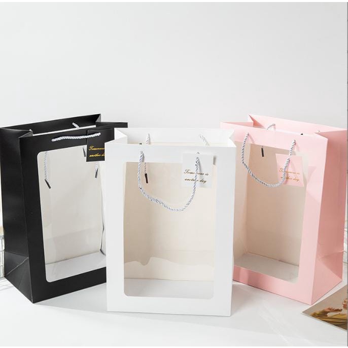 

(25x15x35cm / 30x20x48cm) Paper Bag Buket Bunga / Gift Bag Transparent