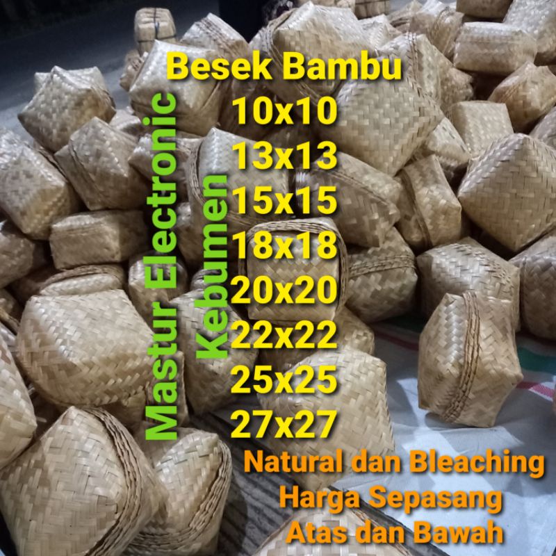 

Terlaris produk terlaris BESEK BAMBU 22x22 25x25 27x27 BESEK WARNA NATURAL BLEACHING HAMPERS