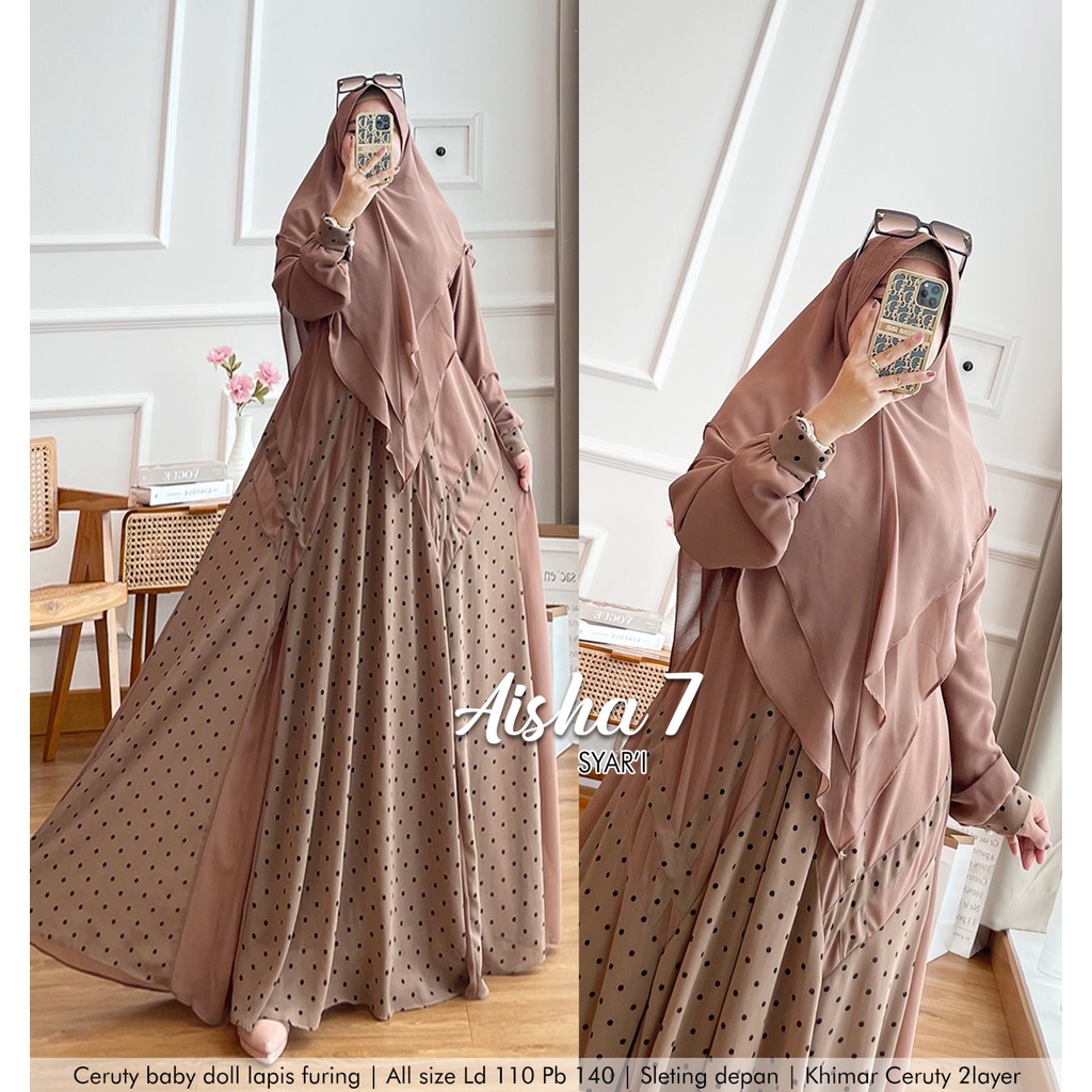 Khadijah Humaira Gamis Syari Ceruty Babydoll Aisha7