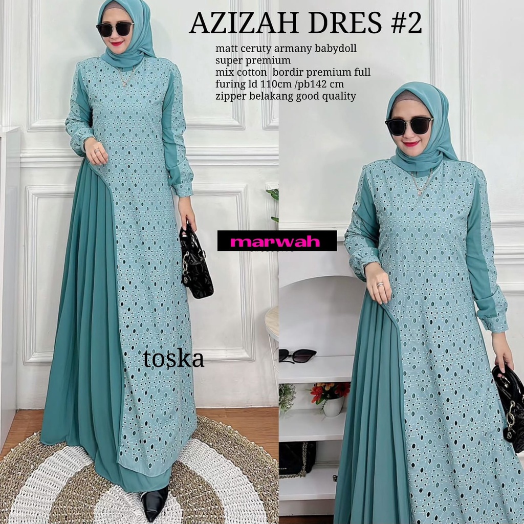 AZIZAH DRESS GAMIS PREMIUM ORI BY MARWAH