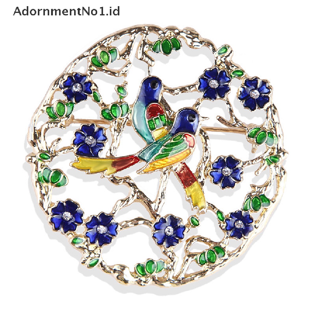 [AdornmentNo1] Lovebirds Lover Double Bird Bros Untuk Wanita Enamel Pasangan Setia Bros Nuri Bros Pin Simulasi Mutiara Perhiasan Hewan [ID]