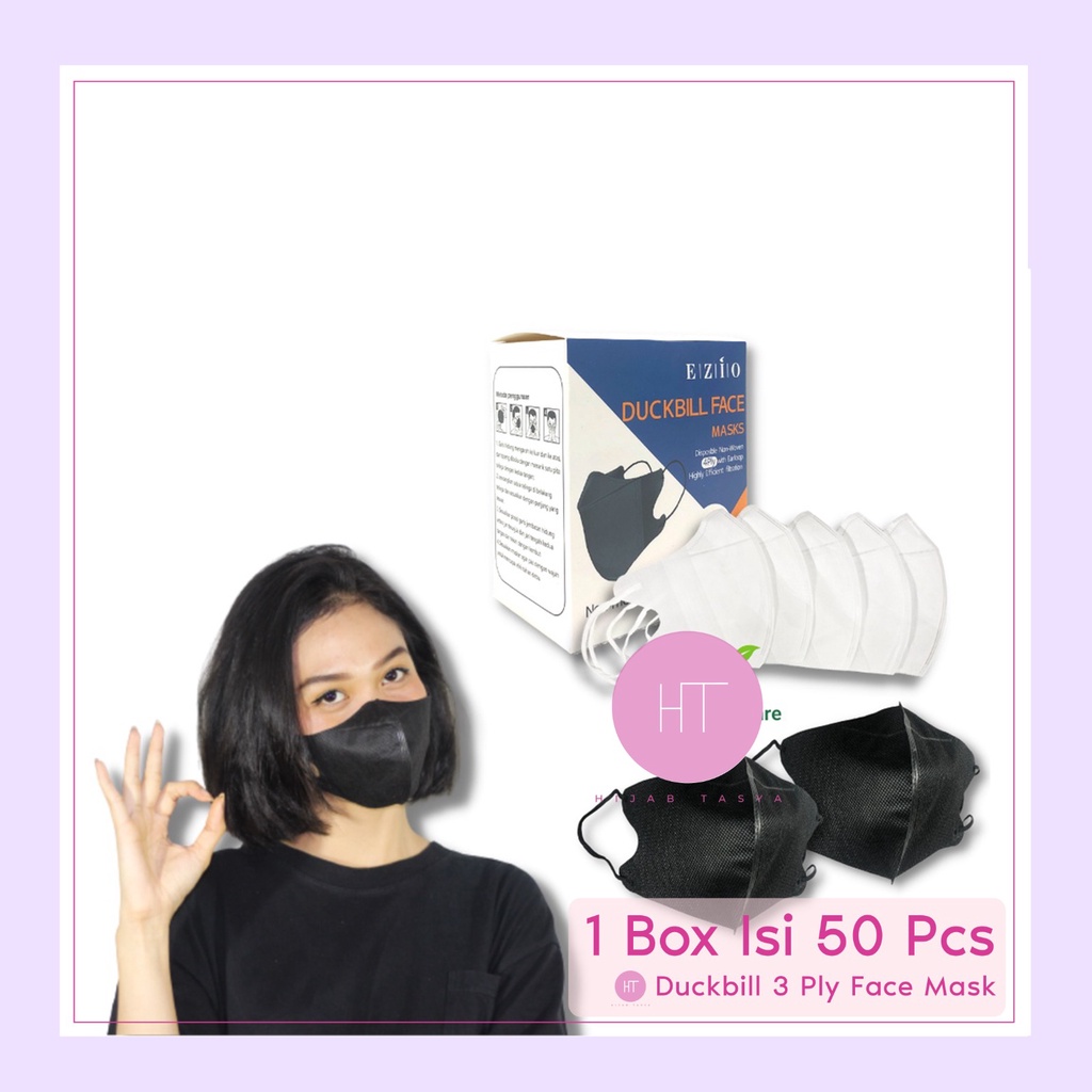 Masker Duckbil Garis 3 Ply Face Mask 1 Box Isi 50 Pcs