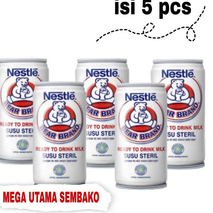 

► Bear brand 189 ml susu beruang paket isi 5 kaleng ♜