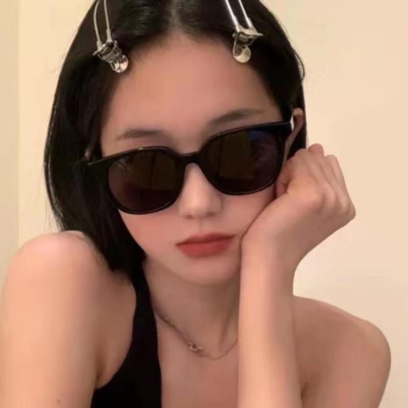 Papaozhu Trendy Lensa Coklat Bingkai Persegi Kacamata Hitam Untuk Wanita Pria Aesthetic Shades Outdoor Fashion Driving Eyewear Sunnies Eyeglasses OOTD Ornaments