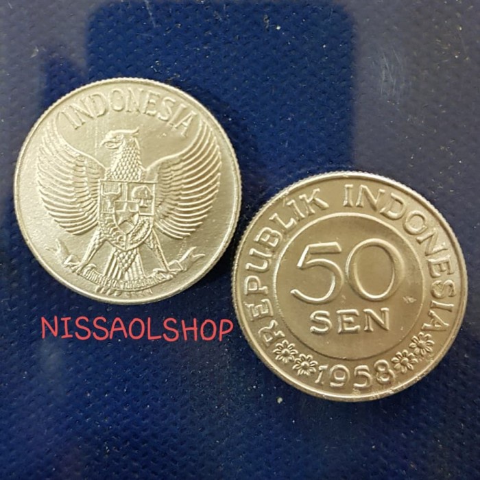 UP129 KOIN KUNO INDONESIA 50 SEN TH 1958/1959/UANGKUNO/UANGLAMA