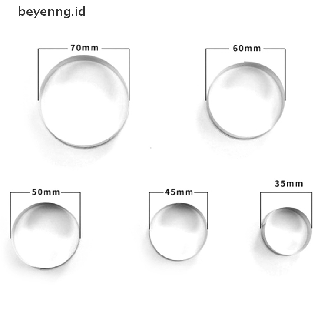 Beyen 5set Lingkaran Bulat Stainless Steel Cookie Cutter Biskuit DIY Baking Pastry Cetakan  Id